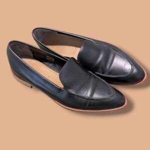 Everlane Black Leather Pointed Toe Slip On The Modern Loafer 8.5 Workwear Office